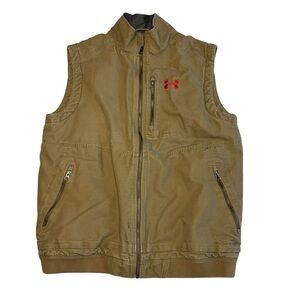 Men’s Under Armour Storm Khaki Workwear Vest Zipper Jacket / Medium